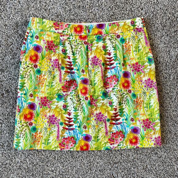 J. Crew Liberty Art Postage Stamp Tresco Floral Mini Skirt - Size: 2 - Picture 3 of 9